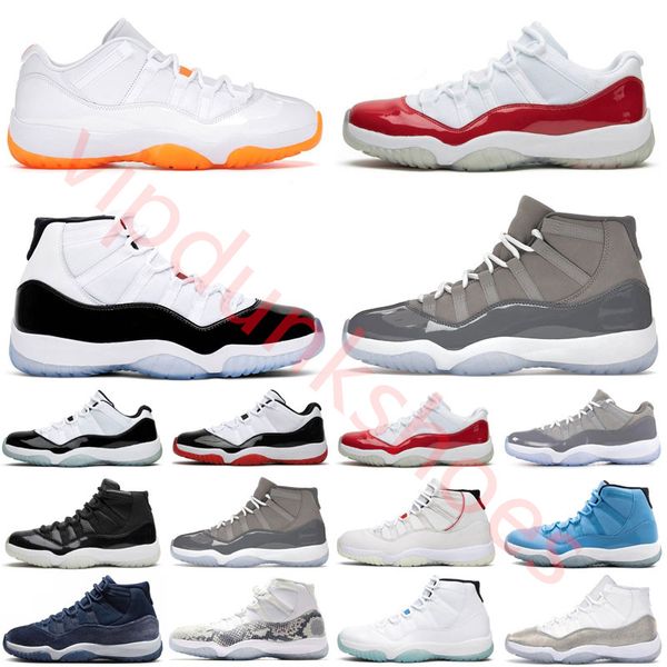 Jumpman 11s Basketballschuhe 11 Cherry DMP 25th Anniversary Cement Cool Grey Low 72-10 White Bred Concord Space Jam Off UNC Valentines Day Damen Sneakers US 13