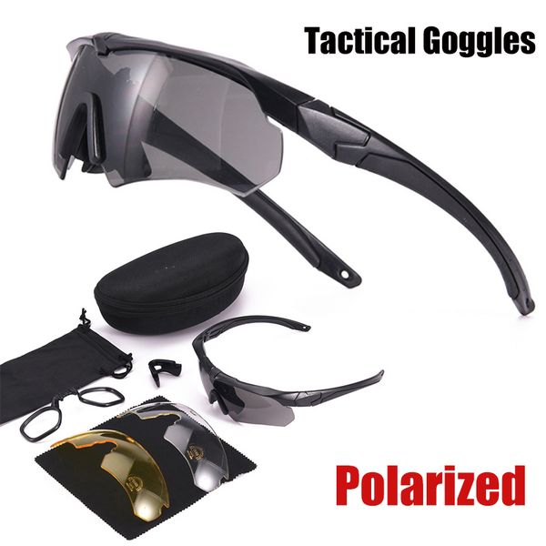 Taktische Sonnenbrille, polarisierte taktische Schutzbrille, 3 Linsen-Set, Kletterbrille, Outdoor, winddicht, staubdicht, Sicherheitsschutzbrille, CS-Spielbrille, 230905