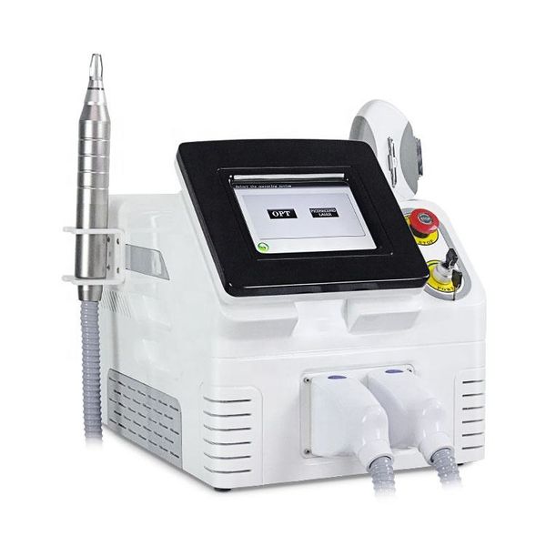 OED/OEM Compact Pico + OPT Laser Hair/Tattoo Removal Máquina de beleza para rejuvenescimento da pele 2 alças Face Life Whitening Sobrancelhas Washer Logo Idiomas personalizáveis