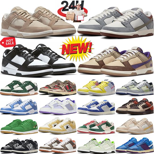 2024 Panda Scarpe da corsa tripla aragosta rosa Argon Grigio Fog safari mix Syracuse Sail arancione viola università rosse scarpe da ginnastica Gai sneakers outdoor basse Scarpe firmate