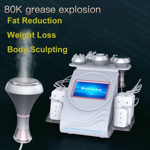 Vakuumkavitationsmaschine 80k 6 in 1 Vakuum-Ultraschallkavitation RF Lipo Gewichtsverlustmaschine Körperformung Schlankheits-Schönheitsgerät