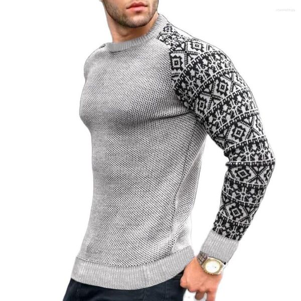 Suéter dos homens 2023 Tricô Top Knitwear Mens Moda 3D Impressão Camiseta Masculina Redondo Pescoço Casual Pulôveres Homens Patchwork Tees Roupas