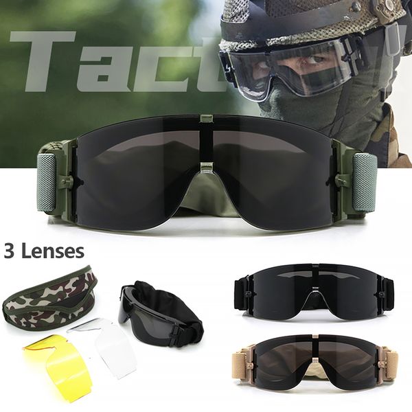 Taktik Güneş Gözlüğü X800 Patlamaya Mühhçü Savaş Oyunu Gözlükleri Özel Kuvvetler Taktik Gözlükler Kurşun geçirmez Atış Gözlükleri Anti-rüzgar ve Kum Koruyucu 230905