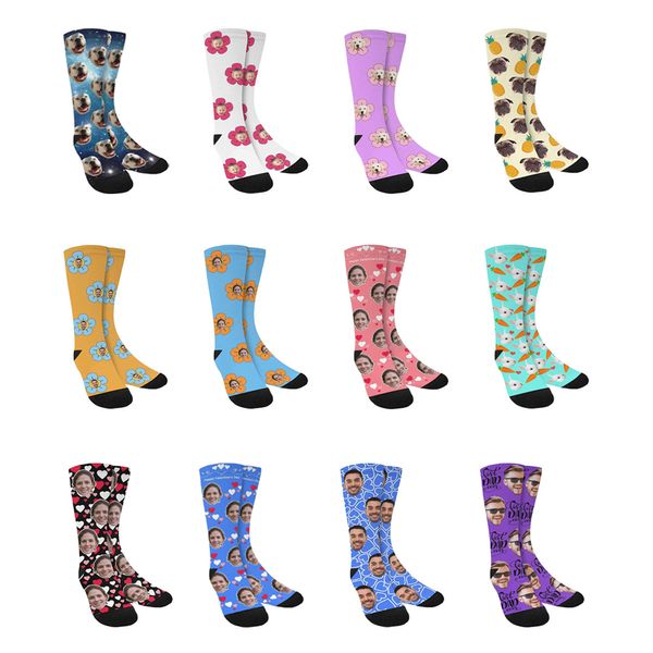 Benutzerdefinierte Gesichtssocken, personalisierte lustige Socken mit Gesichtern für Männer, Frauen, Katzen- und Hundeliebhaber, personalisierte Geschenke für Freunde, Papa, Mutter