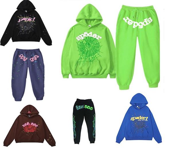 Moda Tasarımcı Spor Giyim Spor Seti 555 SP5der Mektup Deseni 55555555 Kapşonlu Baskılı Pantolon Ceketler Sıradan Spor Gömlek Asya Boyutları S-XXL