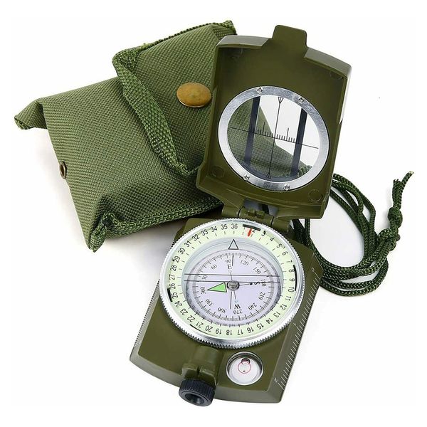 Gadget da esterno K4580 Bussola Lensatic Bussola prismatica multifunzionale stile militare americano ad alta precisione Notte per escursionismo da campeggio all'aperto 230905