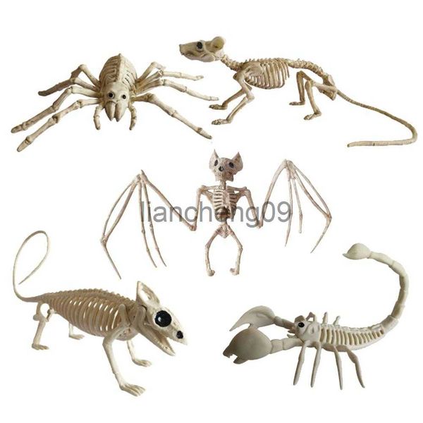 Decoração de festa Halloween Decoração Animal Esqueleto Ossos Assustador Aranha Morcego Rato Escorpião Lagarto Bonez Ornamentos Hallowmas Horror Adereços Festa x0905 x0905