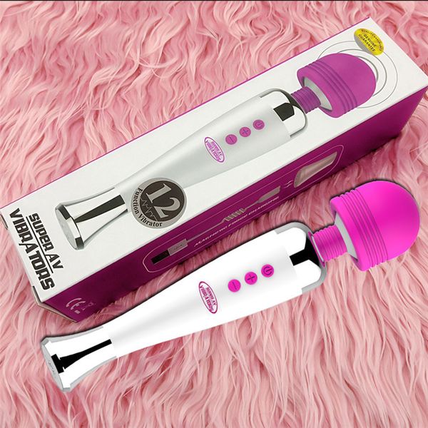 Vibratoren 12 Geschwindigkeiten Zauberstab Massagegerät AV Stick Klitoris Sexspielzeug für Frauen Superstarkes weibliches magnetisches Massagespielzeug 230904