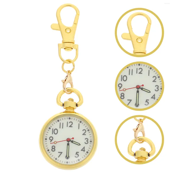 Relógios de bolso Relógio de enfermagem clip-on digital luminoso noctilucente aço inoxidável senhoras