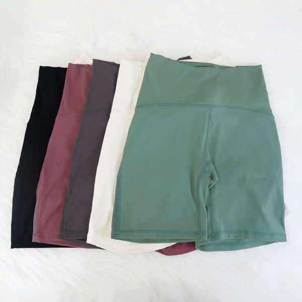 Lu Pantaloncini sportivi da yoga alti elastici Allinea pantaloni estivi a vita alta slim fit da donna Pantaloncini fitness aderenti spazzolati double face