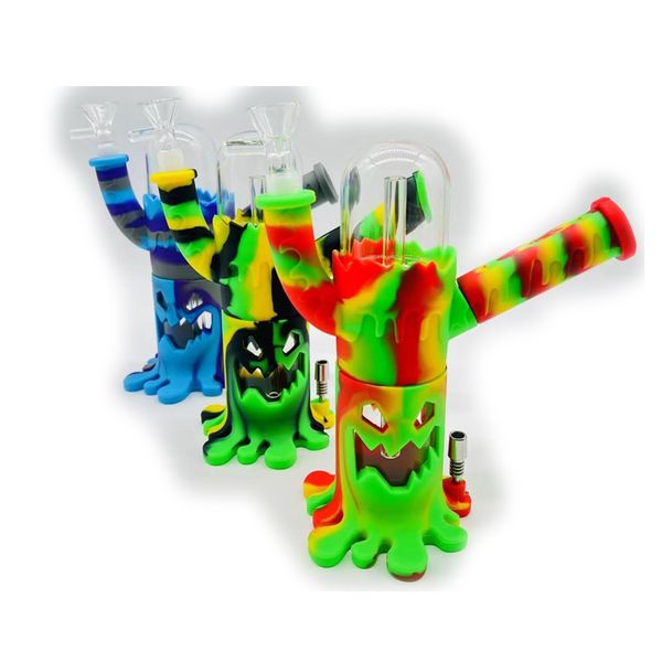 Tree Monster Smoking Bottle Narghilè Silicone Bubbler Bong Accessori per fumatori all'ingrosso