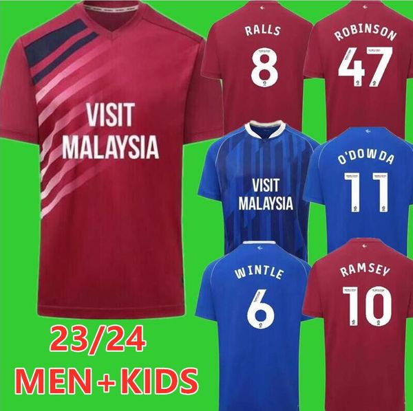 23 24 Cardiff Ralls Men Kid Kit Kit Maglie da calcio Philogenep Rinomhota Colwill Ratcliffe O'Dowda Home 3rd Child Shirts Uniforms Socks 998