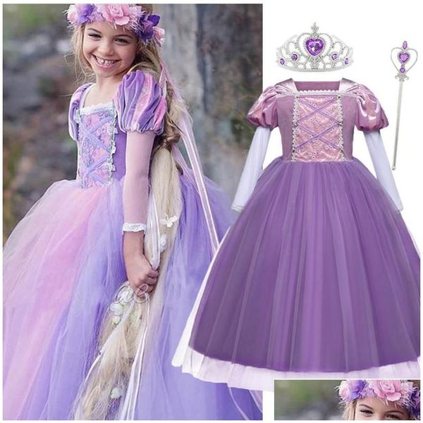 Abiti da ragazza Ragazze Cosplay Dress Up Bambini Halloween D Fantasia Principessa Costume Bambini Compleanno Carnevale Travestimento Vestiti 4 6 7 8 10 Dheti