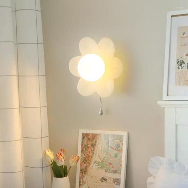 Duvar lambası Lambalar Yaratıcı Çiçek Işık Led G9 Ampul Beyaz Pembe Reçine Kapalı Çocuk Yatak Odası Başucu Dekorasyon Dekor