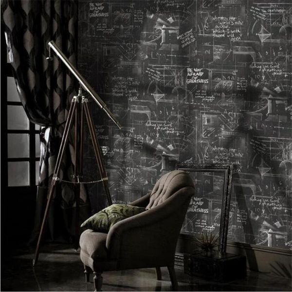 Wallpapers americano retro nostálgico papel de parede cimento graffiti internet café loft personalidade poster inglês alfabeto blackboard