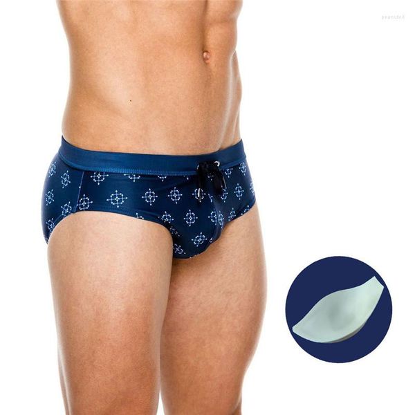 Herren-Bademode, Badeanzüge für Herren, sexy Badehose, Strandshorts, Bermuda, schnell trocknende Badehose, schwule Badeanzüge mit Schwammpolster