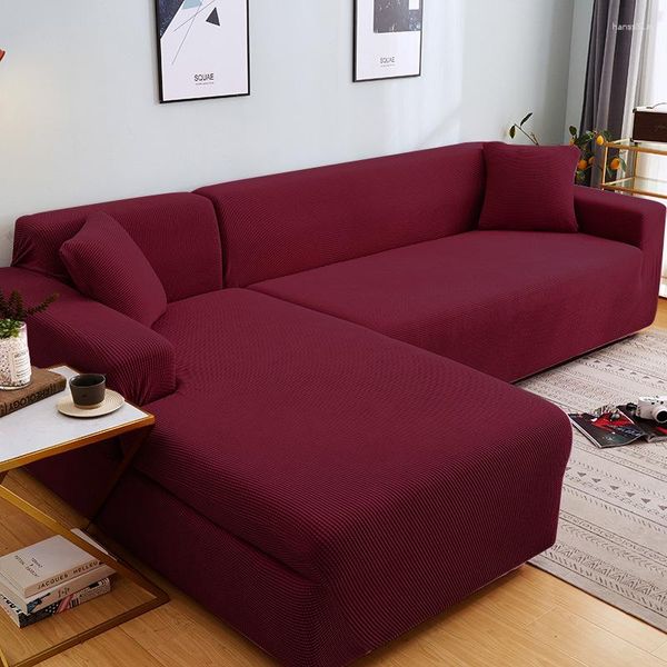 Stuhlhussen, elastisch, vollständig abgedeckt, Sofa, rutschfest, einfarbig, 3 Sitzkissen, schmutzabweisend, einfache Lounge-Couch