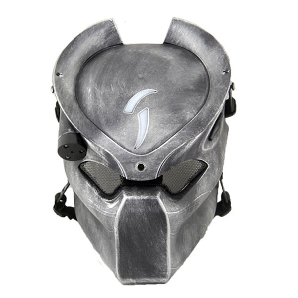 Maschere per feste Alien Vs Predator Maschera di lupo solitario con lampada Maschera tattica per esterni Wargame Maschera integrale Cs Maschera per feste di Halloween Cosplay Maschera horror 230905