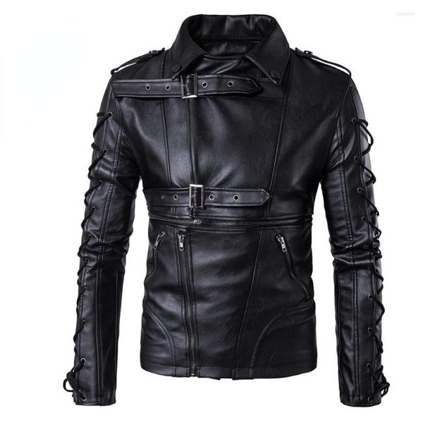 Herrenjacken Hochwertiger Mantel Street Windjacke Mantel Plüsch Herren Leder Lokomotive Pelzkleidung PU Freizeitjacke Eurocode-Größe