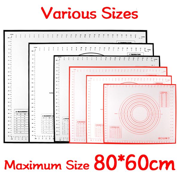 Nudelhölzer, Gebäckbretter, Übergröße, 80, 70, 60 cm, Silikon-Backmatte, Knetpad, Werkzeuge, Crepes, Pizzateig, Antihaftbeschichtung für die Küche 230906