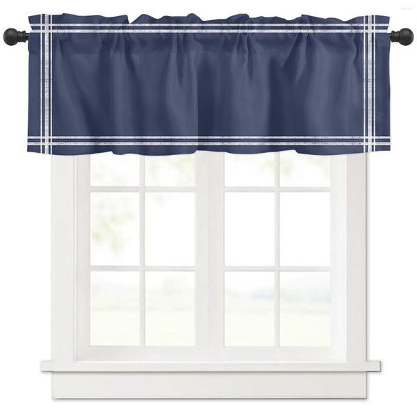 Cortina cor sólida azul escuro cortinas curtas cozinha café armário de vinho janela da porta pequeno guarda-roupa decoração para casa
