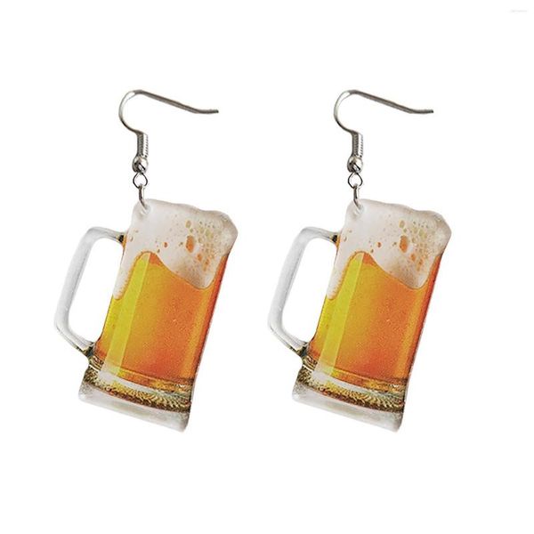 Baumelnde Ohrringe, Weinglas, Damen, transparentes Acryl, Bier, Whisky, Schmuck, Zubehör