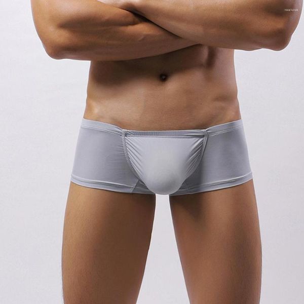 Underpants homens bulge bolsa boxer shorts calcinha sexy roupa interior 2023 baixo aumento respirável masculino gelo seda sólida troncos mens
