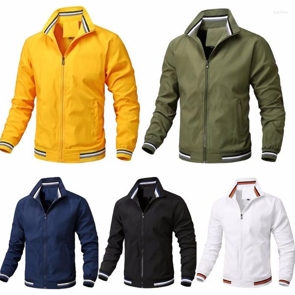 Vestes pour hommes M-8XL! 5 couleurs 2023 Automne Sports Manteau Veste Col montant Casual Broderie High Street Vintage Manteaux pour hommes