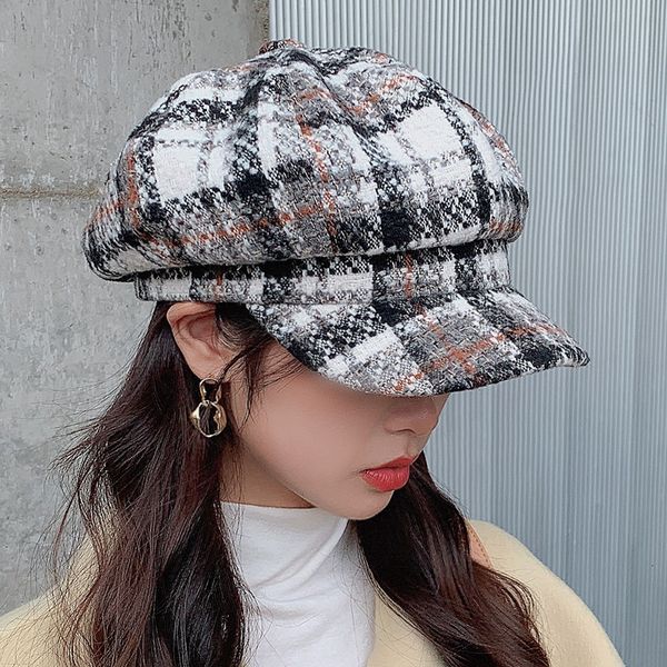 Boinas Topi Baret Wanita Musim Semi Gugur Baru Oktagonal Warna Polos Pelukis Gaya Desa Pelindung Boinas Sombrero 230905