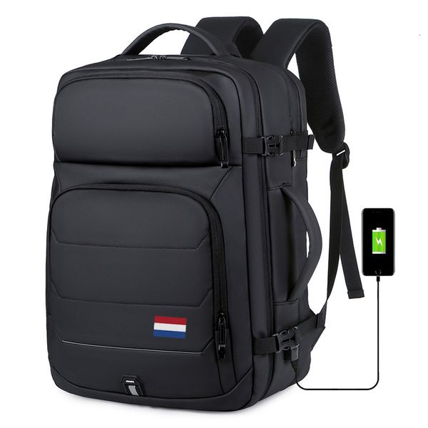 Sacos escolares Bandeira Nacional 40L Mochilas Expansíveis Porta de Carregamento USB 17 Polegadas Laptop Bag Impermeável SWISSMultifuncional Viagem de Negócios 230905