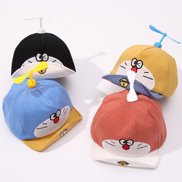 Cappelli a tesa larga Cappelli a secchiello Cappello estivo da baseball per bambino Cappello regolabile con elica Berretto da baseball Libellula Top Doraemon Patchwork Divertente adorabile 45-48 cm 230905