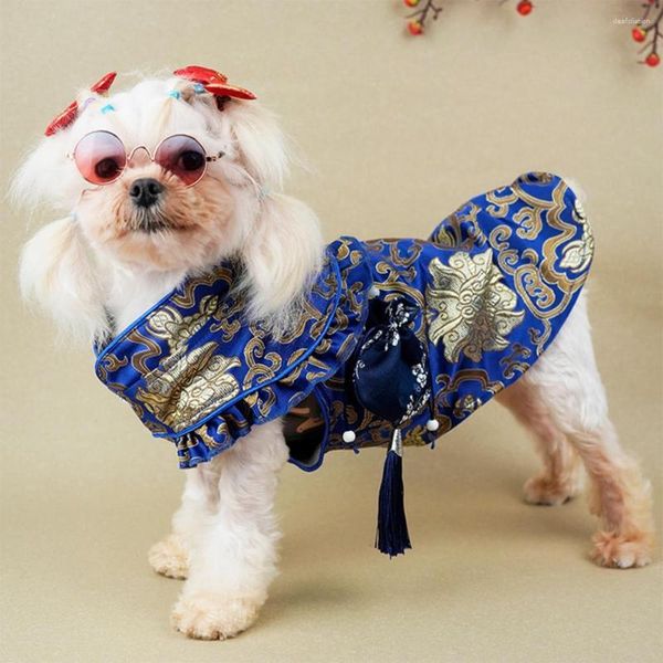 Abito per abbigliamento per cani Abbastanza morbido e confortevole in stile cinese per cuccioli cheongsam da indossare ogni giorno