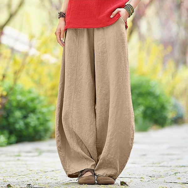 Женские брюки, женские широкие брюки, большие размеры из хлопка и льна, свободные джоггеры в японском винтажном стиле, модная женская одежда