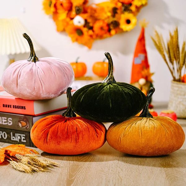 Festliche Herbst-Kürbis-Dekoration, Erntestoff, künstliche Kürbisse, Halloween, Thanksgiving, Bauernhaus-Tischdekorationen 906