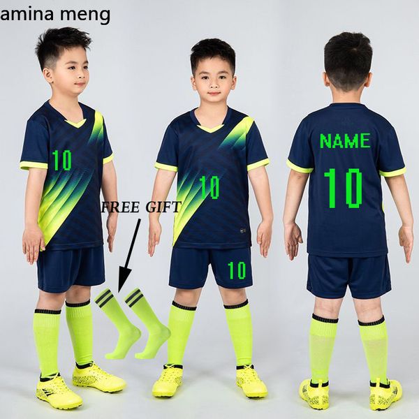 Трикотажные изделия на заказ Детские футбольные майки Костюм для мальчиков Футбольная форма Комплекты рубашек Futebol Футбольный комплект Детская спортивная одежда для девочек 230906