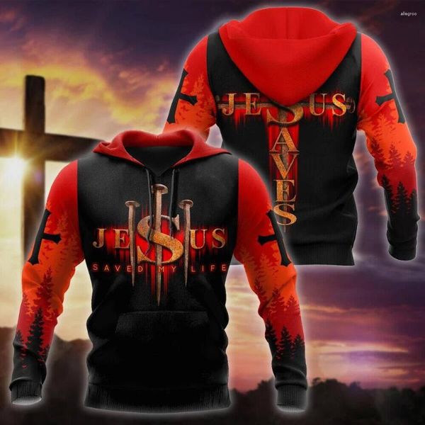 Männer Hoodies Hoodie 3D Christus Jesus Muster Tops Mode Unisex Sweatshirt April Und Herbst Streetwear Übergroße Casual Tägliche Kleidung