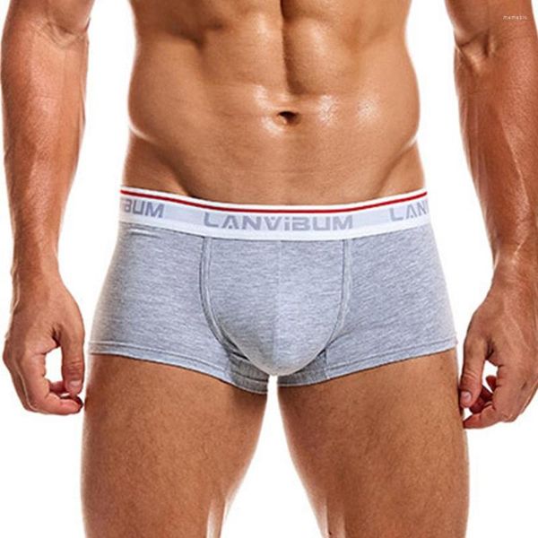 Cuecas masculinas u bolsa boxers shorts fino respirável sexy roupa interior baixa cintura sono bottoms boxershorts homem lingerie