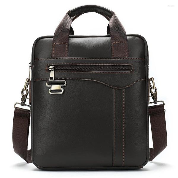 Abendtaschen 8569 Business Retro Vertikale Ordnerhandtasche mit einer Schulter geneigten Tasche Rindsleder Herren