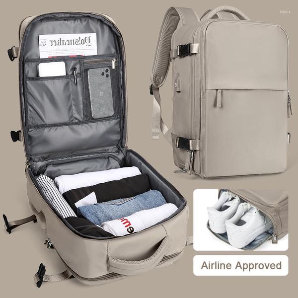 Zaino da viaggio per uomo donna 40L omologato per il volo Bagaglio a mano antifurto per laptop aziendale Zaino grande per weekender