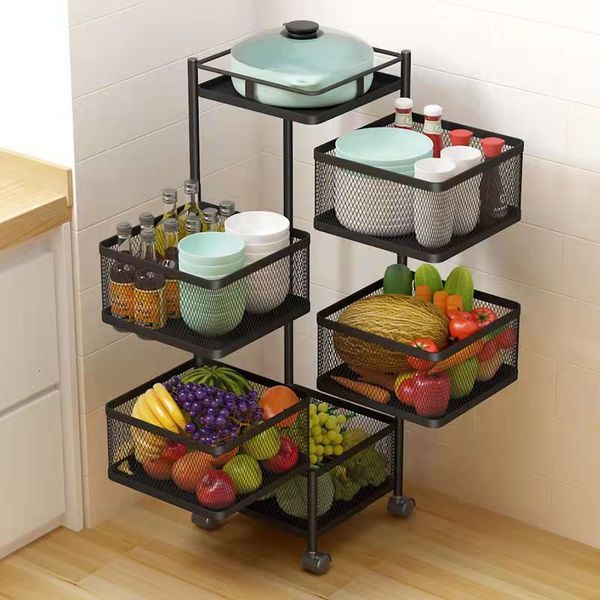 Altri scaffali per l'organizzazione della conservazione della cucina Carrello per scaffali rotanti per frutta per organizer 230906