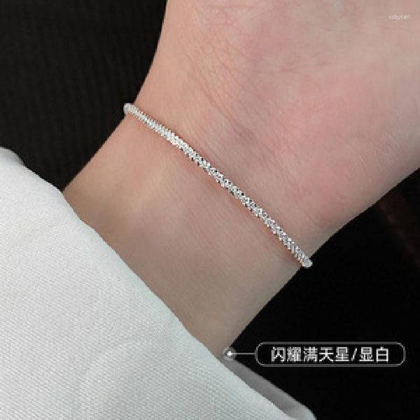 Strand Persönlichkeit Erweiterte Yinzhen S925 Reinem Silber Armband Funkelnden Frauen Einfache Und Kleine Design Sinn Frische