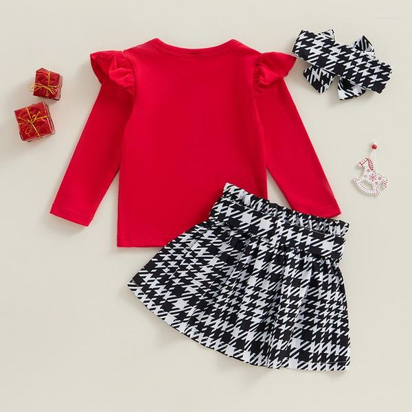 Set di abbigliamento Neonata Abito natalizio Bowknot Plaid Party Spettacolo Principessa Tutu Abiti Il mio primo vestito Tulle