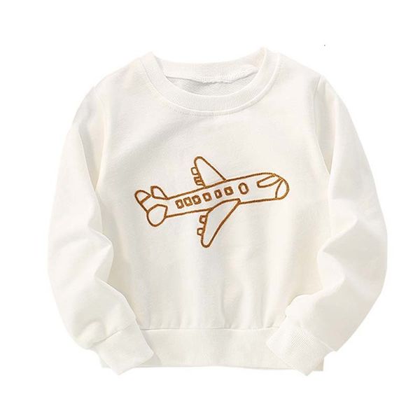Толстовки с капюшоном Little maven, белый свитшот для маленьких девочек, хлопковые мягкие и удобные модные топы с вязаным самолетом для детей 230905