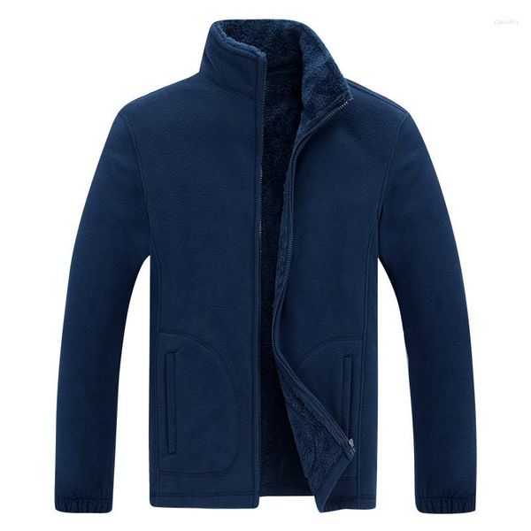 Männer Jacken 2023 Baseball Jacke Lose Reißverschluss Stehkragen Strickjacke Plüsch Und Verdickt Herbst Winter Fleece Casual Pullover