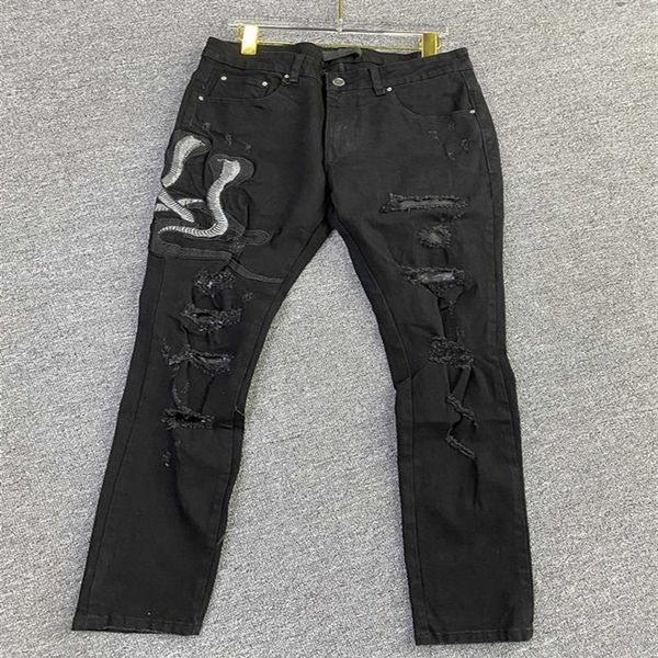 21SS-Stil, klassische Herrenjeans mit schmalem Bein, Herrenbekleidung, Passform, gerade, Biker, Ripper, Reißverschluss, volle Länge, Schlangenhose, lässig, Größe 28-40318f