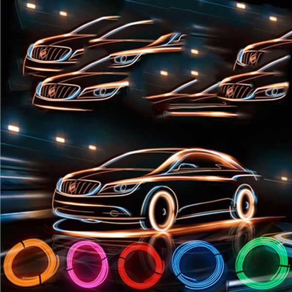 Altri accessori per feste per eventi Cavo neon EL Wire da 5 m per danze natalizie Costumi fai-da-te Luce illuminata multicolore Lampada a batteria AA Striscia LED 230905