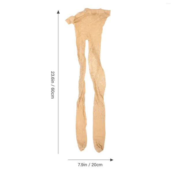 Calzini da donna Salvaslip per collant a rete a vita alta con cristalli Scintillanti aderenti Miss