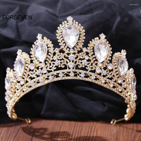 Grampos de cabelo de luxo headbands para mulheres grandes coroas bling strass princesa diadema noiva acessórios casamento noiva jóias diadema