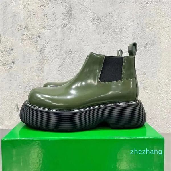 2023 Damen-Leder-Streetwear-Marken Mode Lässige Herrenstiefel Vintage-Plattform-Unisex-Premium-Schuhe Keine Schnürstiefeletten