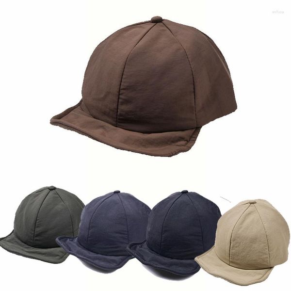 Cappellini con logo personalizzato Inverno con cotone caldo da baseball per uomo Berretto coreano morbido da camionista Visiera pieghevole unisex Mantieni cappelli hip-hop per papà